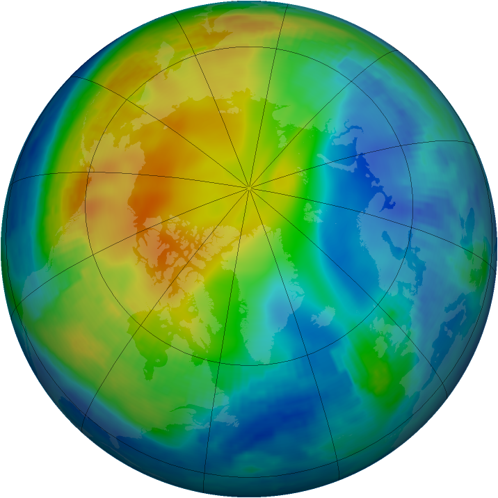 Arctic ozone map for 04 December 1996